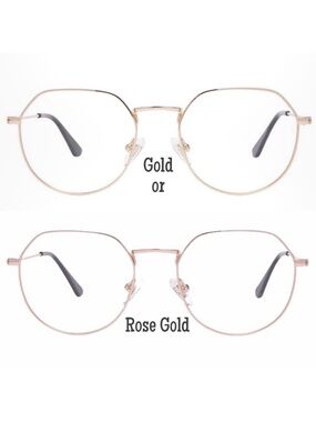 DIFF James Blue Light Glasses Gold or Rose Gold Frame Blue Light Blocking Lens
